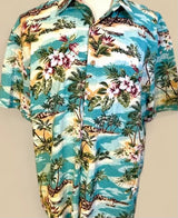 Newport Blue Hawaiian Vintage Mens Shirt*