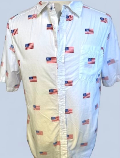 Mad Engine Flag All Over Vintage Mens Shirt*