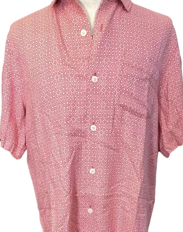 Tommy Bahama Cantaloupe Silk Mens Vintage Preloved Shirt Size Large*