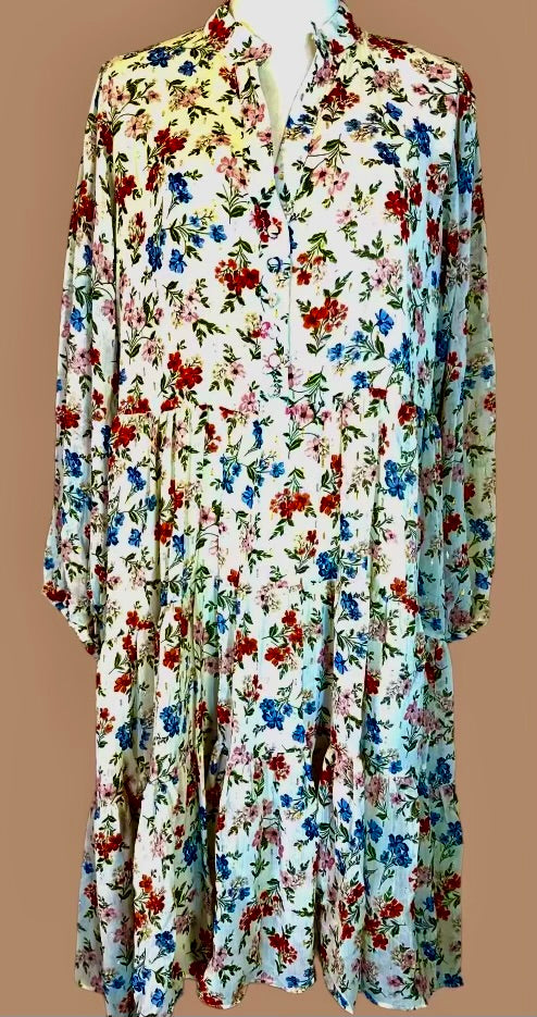 Olivaceous Florida Floral Mid Dress