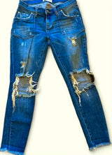 One Teaspoon Medium Denim Wash Distressed Womens Jeans