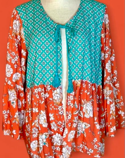 Tolani Collection Coral Floral Shirt