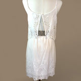 Flying Tomato White Beachy Boho Vintage Dress Size Small*