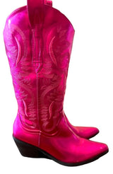 2Sistahs Take2 Flamingo Pink Coastal Cowgirl Boots Vintage Size 7.5*