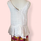 Vanessavirginia White Womens Vintage  Ruffle Tank*