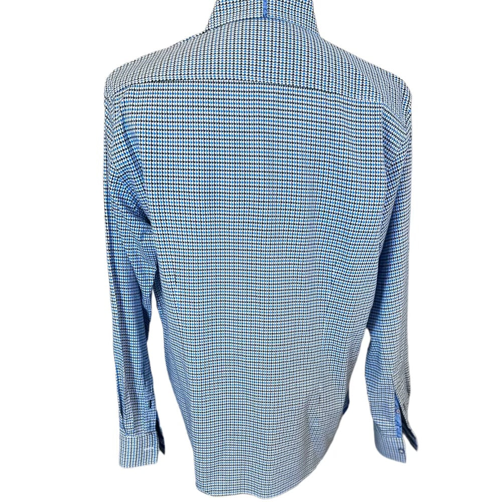 Robert Graham Houndstooth Mens Preloved Shirt Size XL*