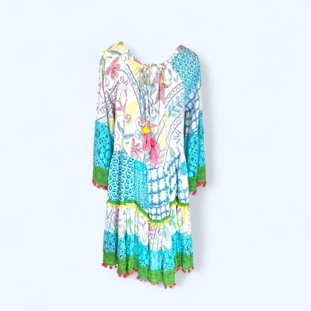 Raga Beachy Boho Embroided Oversized Shirt Dress