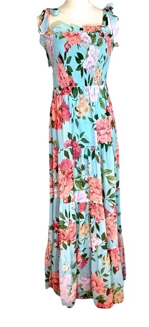 Flying Tomato Florida Floral Womens Vintage Maxi Dress Size Large*