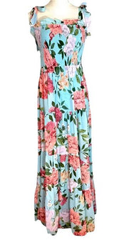 Flying Tomato Florida Floral Womens Vintage Maxi Dress Size Large*