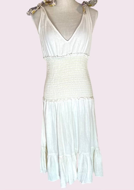 Free People Summer White Party Preloved Midi Dress Size 10*