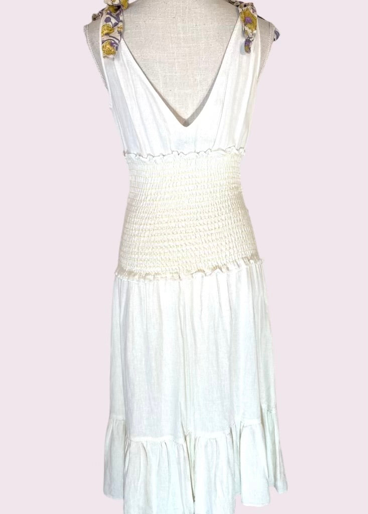 Free People Summer White Party Preloved Midi Dress Size 10*