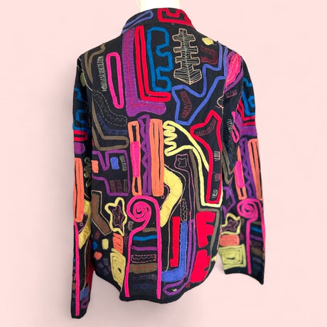 Chicos Basquiat Bird Womens Vintage Blazer*