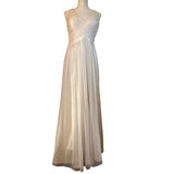 Hitherte by Anthropologie Sheer Champaigne Evening Dress