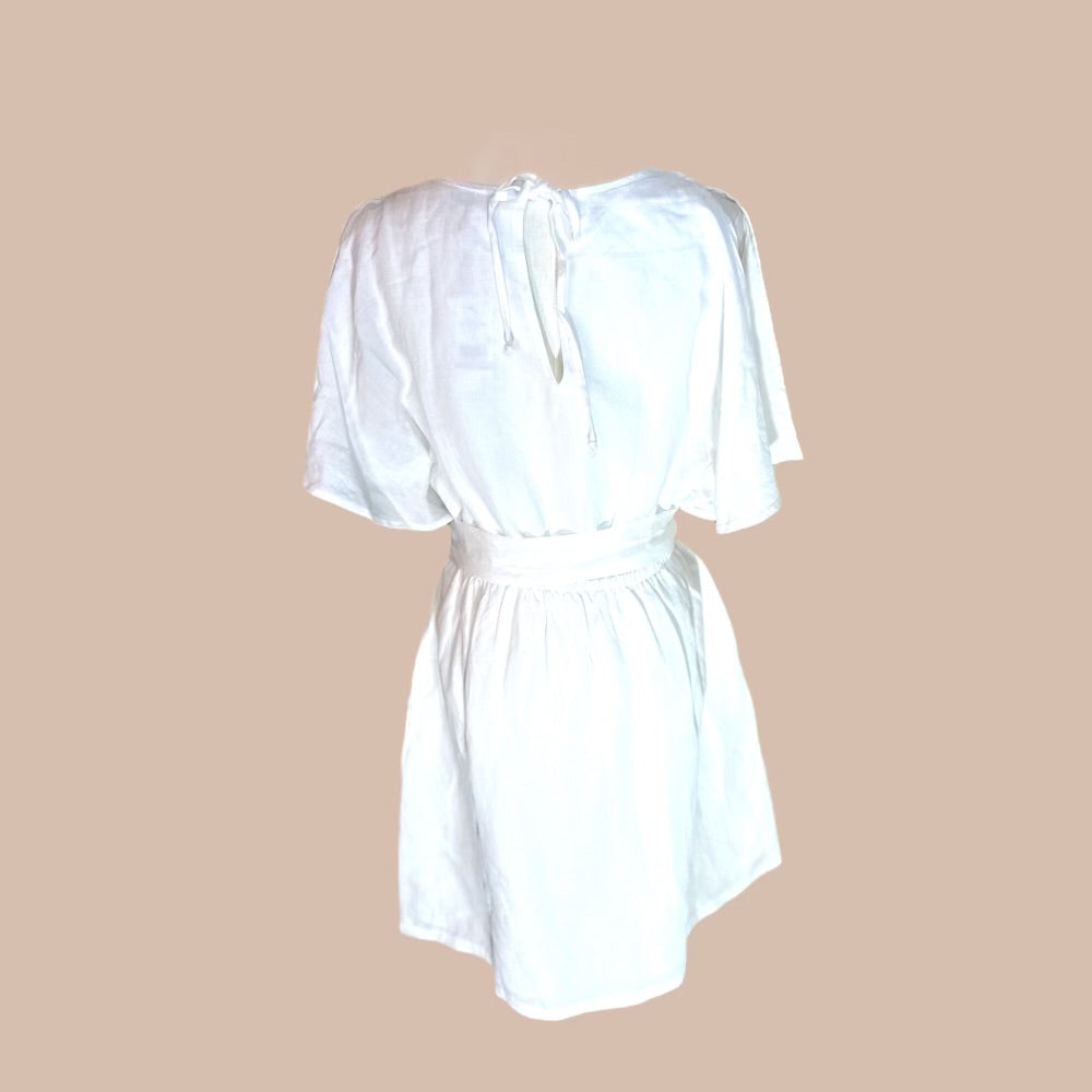 St. Lucia Spilt Shoulder White Dress