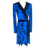 White House Black Market Womens Reversible Sky Blue Wrap Dress