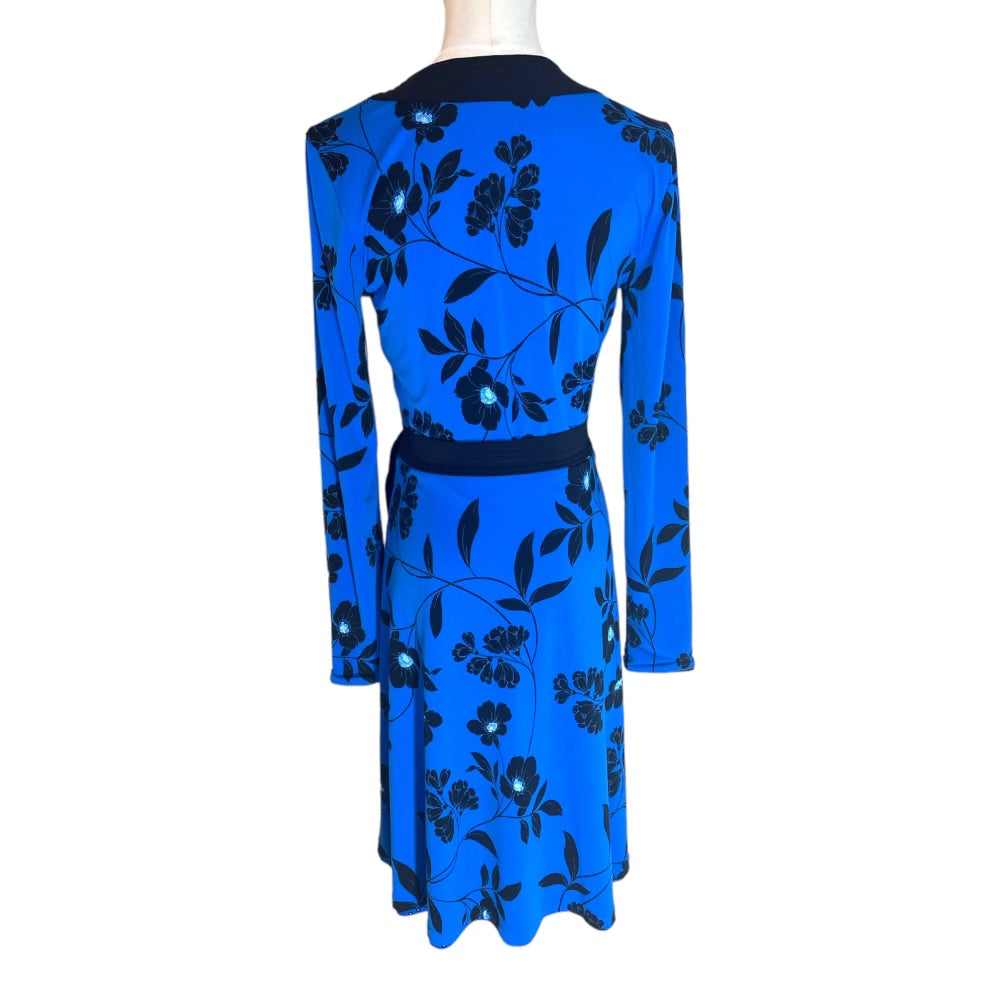 White House Black Market Womens Reversible Sky Blue Wrap Dress