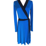 White House Black Market Womens Reversible Sky Blue Wrap Dress