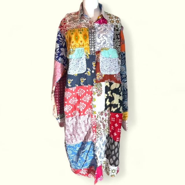 Ashley Taylor Patchwork Shirt Dress One Size