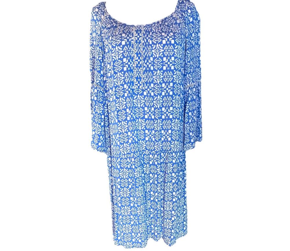 Southern Tide Charting Blue Abstract Midi Dress Preloved Medium*