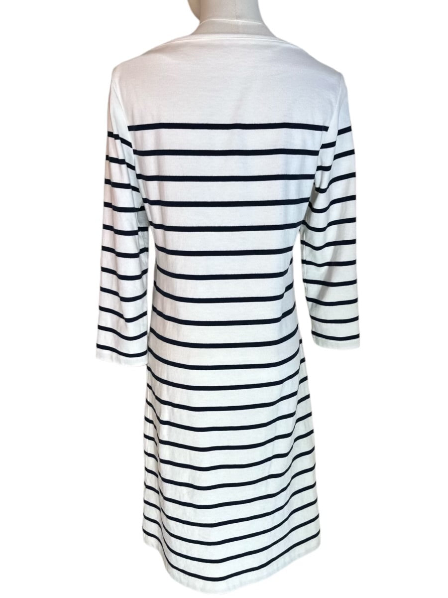 J. Mclaughlin 100% Cotton Nautical Stripe Vintage Long Sleeve Dress*