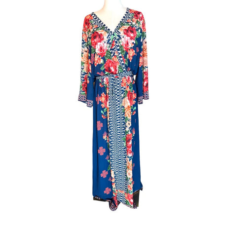 Flying Tomato Navy Floral Plus Size Maxi Dress Preloved Plus Size 1X*