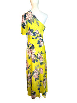 Eliza J. One Shoulder Yellow Floral Womens Maxi Dress Size 6