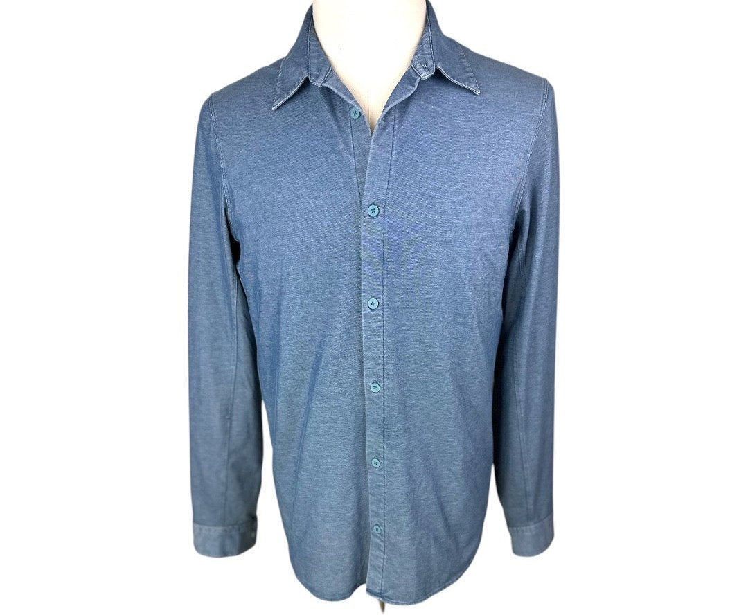 Lululemon 100% Cotton Chambray Button Shirt Mens Size Medium*