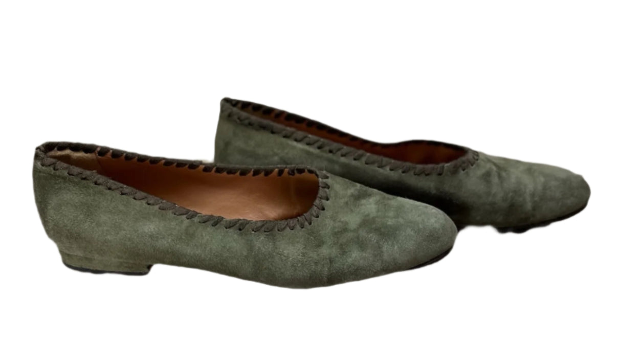 Maraolo Italy Olive Green Suede Comfort Flats Preloved Size 7.5*