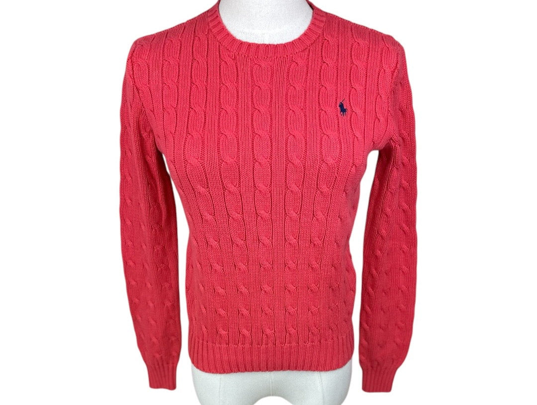 Ralph Lauren 100% Cotton Crewneck Coral Preloved Womens Sweater Small*