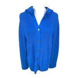 Lauren Ralph Lauren Blue Prelvoed Cardigan Hoodie Sweater Medium*