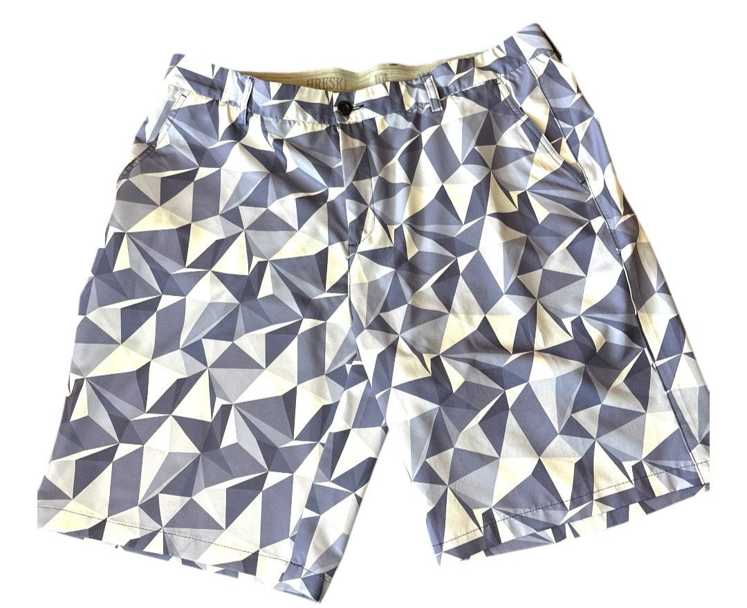 Hreski Performance Golf Mens Lavendar Geometric Preloved Shorts Size 38*