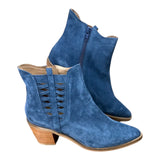 Buenos Veronika Blue Suede Womens Ankle Boots Size 9.5