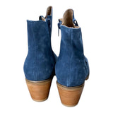 Buenos Veronika Blue Suede Womens Ankle Boots Size 9.5