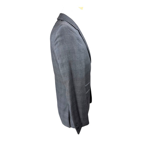 The Kooples Check Walls Grey Mens 2 Button Wool Blazer Size 46 Slim MSRP 568 New