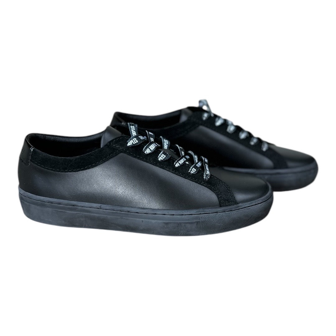 The Kooples Trend Black Leather Mens Sneakers New With Box Euro 38