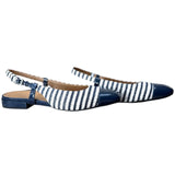 Vionic Petaluma Navy Stipe Sling Back Shoes Size 6.5  New