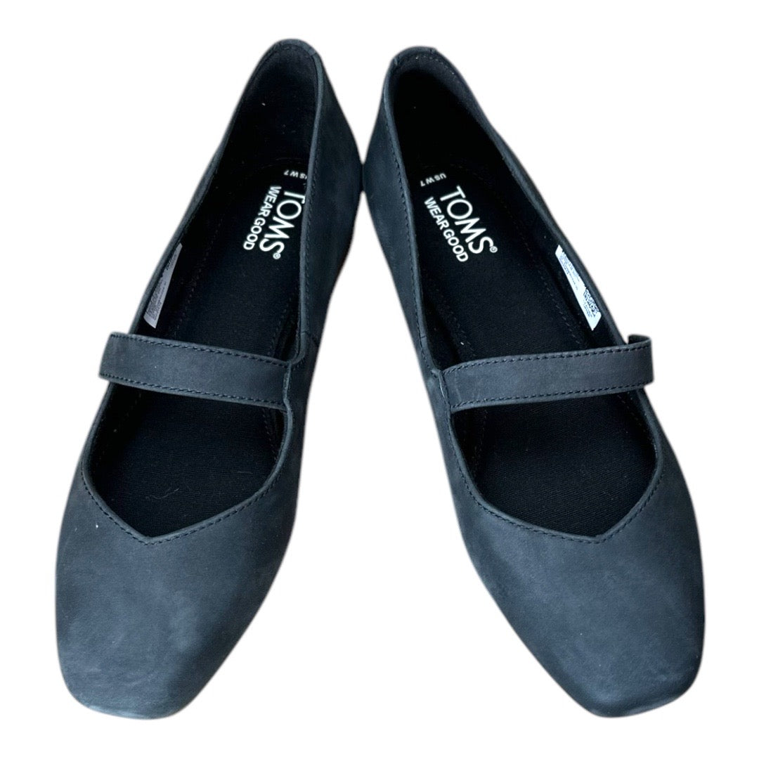 Toms Wear Good Bianca Black Leather Shoes Size 7 New