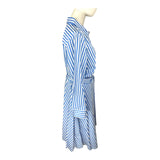 Talbots Plus Blue Striped 100% Cotton Shirt Dress Womens Size 16W New