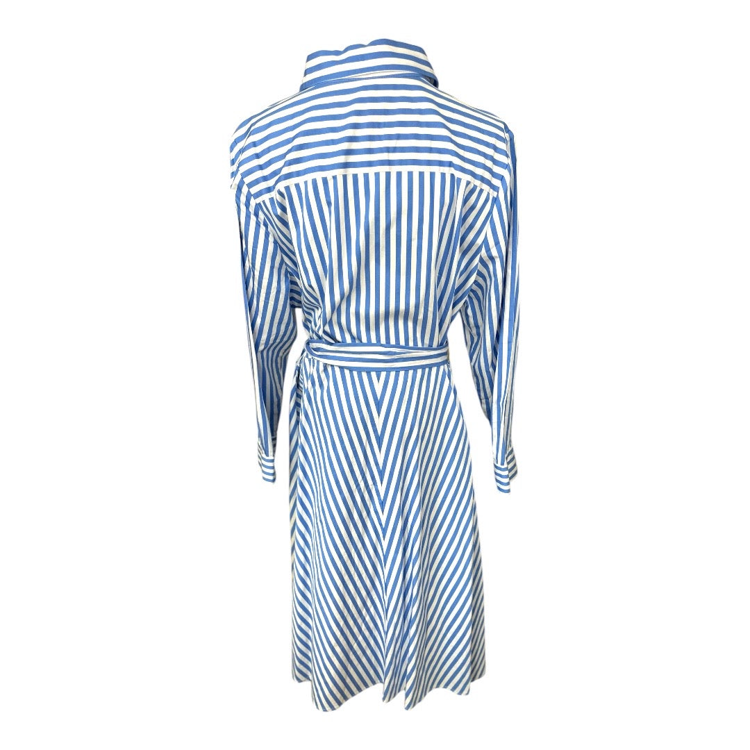 Talbots Plus Blue Striped 100% Cotton Shirt Dress Womens Size 16W New