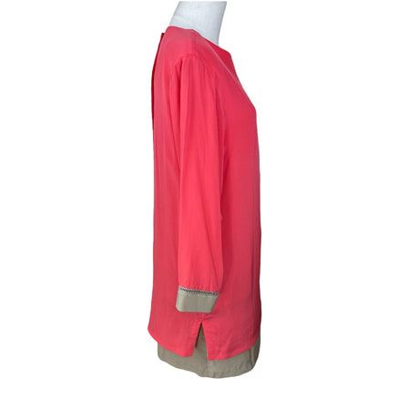 Pappagallo 100% Silk PInk Long Sleeve Preloved Shirt Dress Size 8*