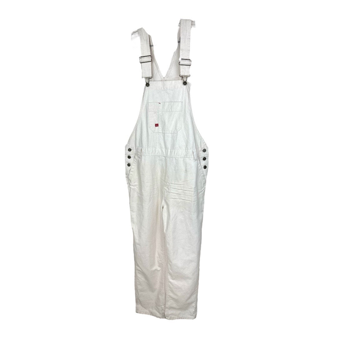 Dickies Relaxed Fit Bib Painters Overalls Natural White Womens Vintage Size Large New