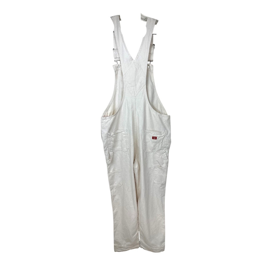 Dickies Relaxed Fit Bib Painters Overalls Natural White Womens Vintage Size Large New