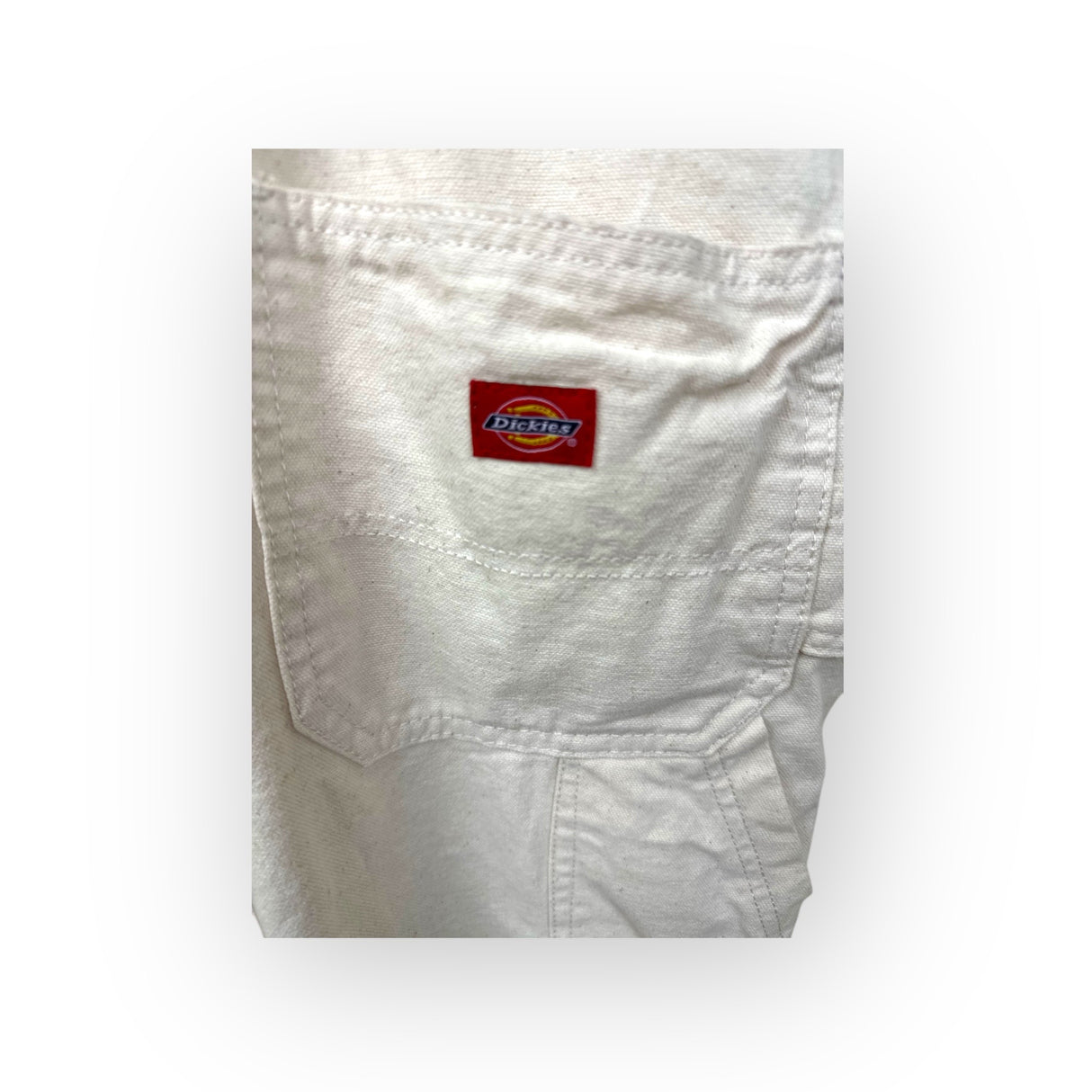 Dickies Relaxed Fit Bib Painters Overalls Natural White Womens Vintage Size Large New