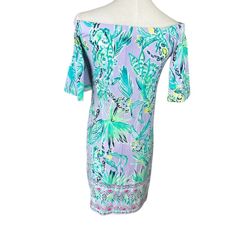 Lilly Pulitzer Fawcett Lilac Verbena Off The Shoulder Preloved Dress Size XSmall*