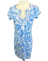 Lilly Pulitzer Brewster 100% Pima Cotton Embroidered T Shirt Dress Small New