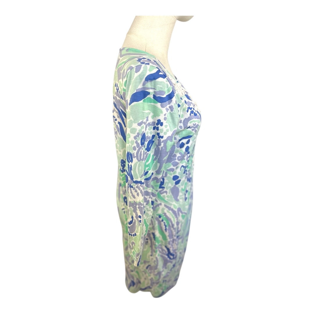 Lilly Pulitzer 100% Supima Cotton Marina Long Sleeve Preloved Dress Size Small*