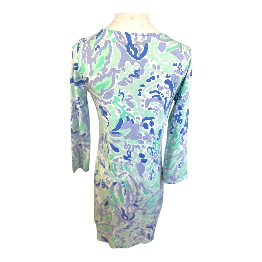 Lilly Pulitzer 100% Supima Cotton Marina Long Sleeve Preloved Dress Size Small*