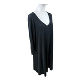 Eileen Fisher Black V Neck Stretch Jersey Preloved Midi Dress XL*