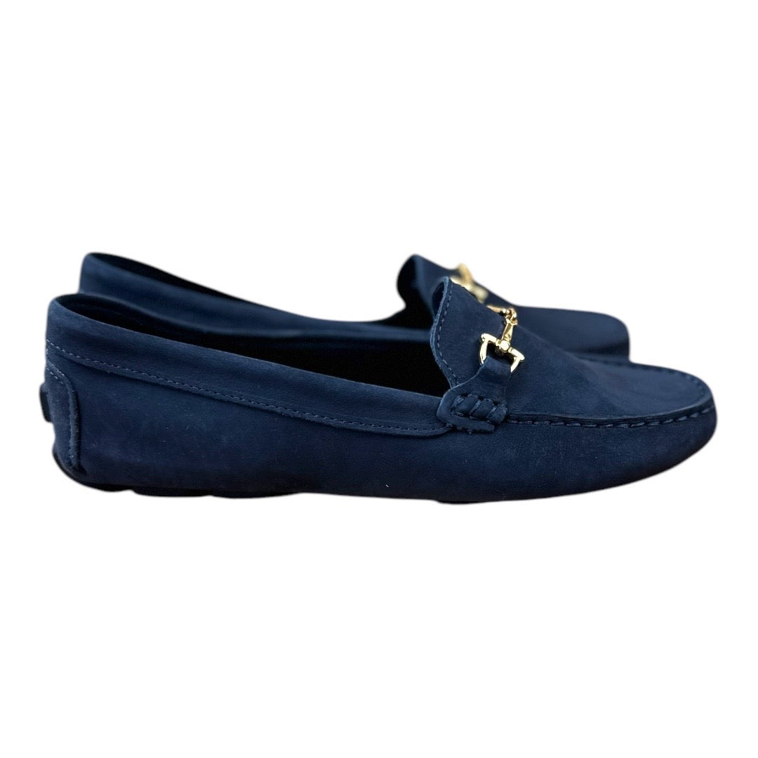 Massimo Matteo Blue Suede Womens Horse Bit Driving Mocs Size 8 NEW