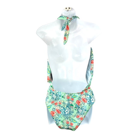 Victoria's Secret One Piece Low Cut Floral Swim Suit Large NEW